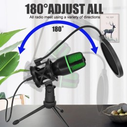 Professional USB Condenser Microphone For PC Laptop Streaming Video Games YouTube Podcasts  Vocals 