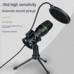 ME4 RGB Condenser Microphone USB Wired Desktop Tripod MIC For Recording Live Gaming Video Noise Reduction Conference Microphone 