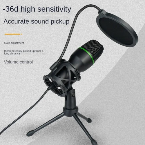 ME4 RGB Condenser Microphone USB Wired Desktop Tripod MIC For Recording Live Gaming Video Noise Reduction Conference Microphone 