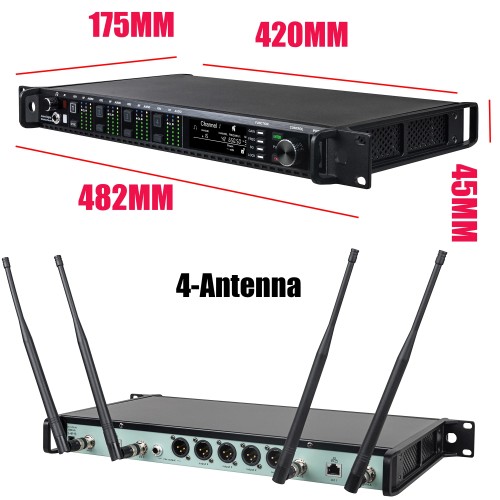 Leicozic 4 Channel Wireless Microphone Professional Lapel Wireless Microfono Headset Microfone Dynamic AD4Q KSM8 KSM11 SM-Beta58 