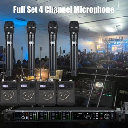 Leicozic 4 Channel Wireless Microphone Professional Lapel Wireless Microfono Headset Microfone Dynamic AD4Q KSM8 KSM11 SM-Beta58 