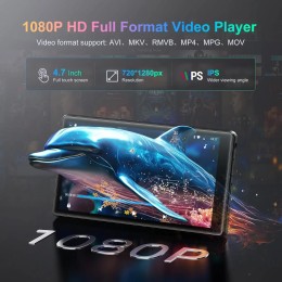 1080P Android 13.0 4.7-inch 96GB (64GB+32GB) MP3/MP4 player with Bluetooth and WiFi, up to 1TB 