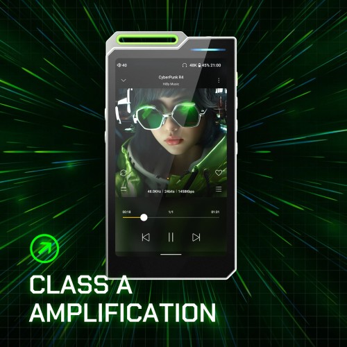 HiBy R4 ES9018Q2M*4 Android12 HiFi Music Player MP3 Audio Bluetooth WiFi DSD256 MQA 16x USB DAC Headphone AMP 11hr 4.7'' OPA1652 