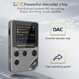 C5 8GB Lossless Bluetooth MP3 Music Player, Zinc Alloy Body,Rotary Controls,Wireless Connection,FM Radio,Voice Recorder 