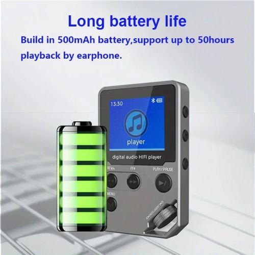 C5 8GB Lossless Bluetooth MP3 Music Player, Zinc Alloy Body,Rotary Controls,Wireless Connection,FM Radio,Voice Recorder 