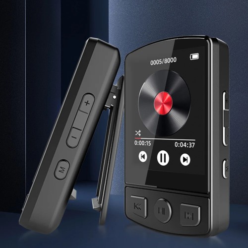 MP3 Player Portable Sport Clip Walkman HiFi Sound Bluetooth-Compatible 5.2 Mini Music Player 1.8inch Screen for Sport Running 