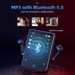 5.0 Bluetooth HiFi MP3 Music Player Mini MP4 Video Playback 2.8 Inch Screen Walkman Audio Player Recorder Sports Running Walking 