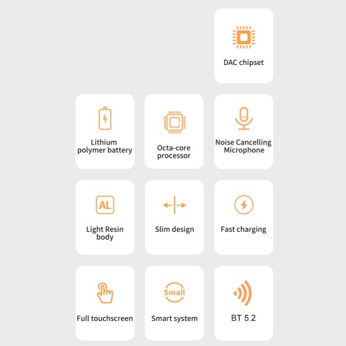 BT 5.2 MP3 Player Touch Screen 1.77 inches Screen 300mah Micro USB Charging Port 3.5mm Headphone jack with FM Radio Player