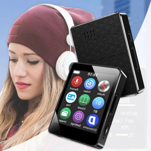 8/16/32/64GB Portable MP3 Player 1.8inch Screen Bluetooth-Compatible 5.0 Sports MP3 Player Gift for Kids With Recording/E-Book 