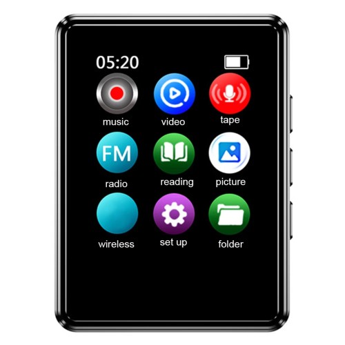 MP3/MP4 HIFI Music Player Compatible with Bluetooth Digital Audio Player Built in Speaker 128GB 1.77 Inch for Student Daily Use