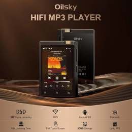 Hi-Fi MP3 Player with Bluetooth and WiFi, Oilsky Lossless DSD High-Resolution Digital Audio with 64GB Memory Card up to 1TB 