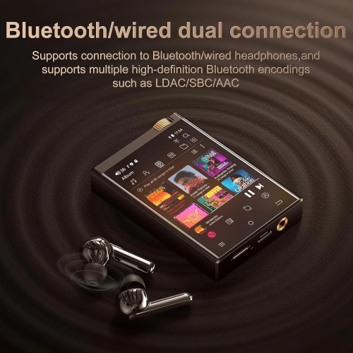 Hi-Fi MP3 Player with Bluetooth and WiFi, Oilsky Lossless DSD High-Resolution Digital Audio with 64GB Memory Card up to 1TB 