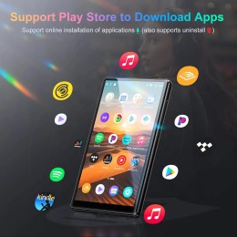 1080P Android 13.0 4.7-inch 96GB (64GB+32GB) MP3/MP4 player with Bluetooth and WiFi, up to 1TB 