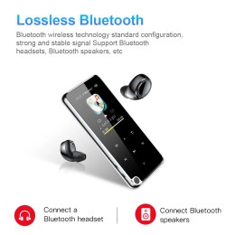 4-128GB Bluetooth Touch MP3 Player,1.8inch Color Screen Support TF Card/Fm Radio/Voice Recorder, Lossless HIFI Muisc Player MP4 