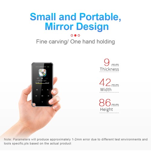 4-128GB Bluetooth Touch MP3 Player,1.8inch Color Screen Support TF Card/Fm Radio/Voice Recorder, Lossless HIFI Muisc Player MP4 