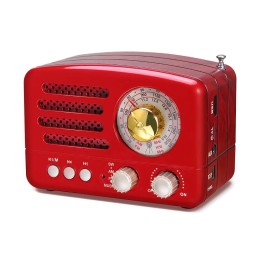 Small Retro Vintage Radio with Bluetooth, Portable Transistor Radio AM FM, Rechargeable Battery Operated, Support TF AUX USB MP3 