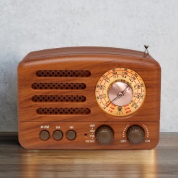 Classical Retro FM AM Radio Desktop Receiver Rechargeable Portable MP3 Radios Stereo 3W Bluetooth Speaker AUX USB 