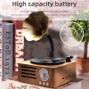 Retro Radio Portable Mini FM Radio Bluetooth Speaker MP3 Music Box Vintage Record Player with Microphone Support TFCard/AUX Play 