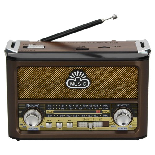 Vintage Home  AM/FM/SW Radio with Light Portable Wireless Bluetooth Audio TF Card USB Flash Disk MP3 Player 