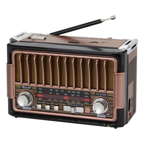 Vintage Home  AM/FM/SW Radio with Light Portable Wireless Bluetooth Audio TF Card USB Flash Disk MP3 Player 