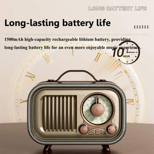 Portable Vintage Radio Retro Rechargable FM AM SW Radios Receiver Wireless Bluetooth Speaker Music Box Support TF Card USB AUX