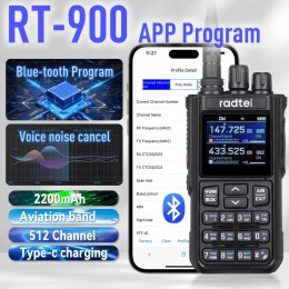 Radtel RT-900 8W Full band Ham Radio Walkie Talkie 512CH Air Band Two Way Radio Station Aviation NOAA Police Marine River PTT 