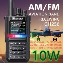 BTONERA BT8000 Full Band Ham Radio 256 Channel Air Band Two Way Radio USB-C Aviation NOAA Police Marine Amateur HT Scanner Roger 