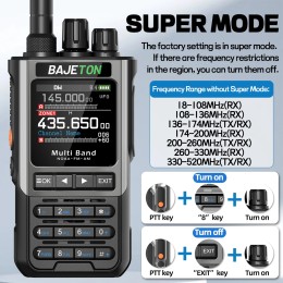 BAJETON BJ-8300 Walkie Talkie SW MW LW AM SSB CB Receive Wireless Bluetooth Phone Programming Station NOAA Police Two Way Radio