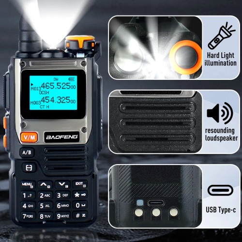 Baofeng UV-K61 Ham Radio Air Band Walkie Talkies  999 Channels Two Way Radio Station Aviation NOAA Police Marine (Upgrade UV-k6) 