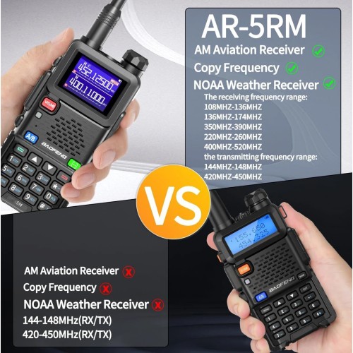 BAOFENG Ham Radio 5RM 10W Handheld Radios Long Range Rechargeable Tactical Two Way Radio Plus Copy Frequency 2500 mAh Walkie 