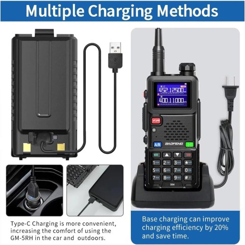 BAOFENG Ham Radio 5RM 10W Handheld Radios Long Range Rechargeable Tactical Two Way Radio Plus Copy Frequency 2500 mAh Walkie 