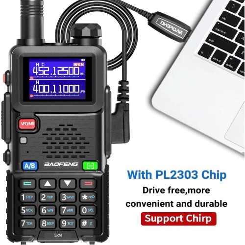 BAOFENG Ham Radio 5RM 10W Handheld Radios Long Range Rechargeable Tactical Two Way Radio Plus Copy Frequency 2500 mAh Walkie 