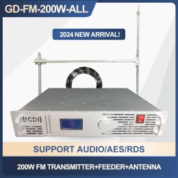 200W FM Transmitter 87.5-108M Radio Broadcast Equipments FM Transmitter  Radio Station Transmitter+Feeder+Single Dipole Antenna 