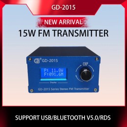 GD-2015-ALL 15W FM Transmitter FM Radio Station Radio Broadcast Transmitter QN chip 76-108Mhz 