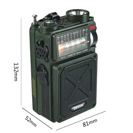 Degen R11 multi-function emergency portable outdoor Bluetooth TF card USB playback full-band solar radio 