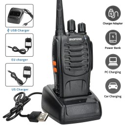 2/4PCS Baofeng BF-888S V2 Walkie Talkie Dual Band Portable Long Range UHF 400-470MHz USB/EU/US Ham Two Way Radio for Hunting 