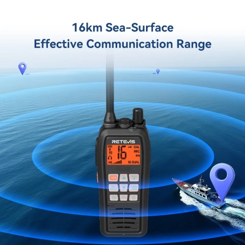 Retevis RM15 Marine Walkie Talkie IP68 Waterproof Long Range Radio vhf handheld Portable Floating Walkie Talkies for Boating 