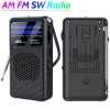 Portable AM/FM/SW Radio Battery Operated Radio with Earphone Jack Pocket Radio Small Radio for Outdoor Camping Emergency 