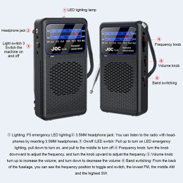 Portable AM/FM/SW Radio Battery Operated Radio with Earphone Jack Pocket Radio Small Radio for Outdoor Camping Emergency 
