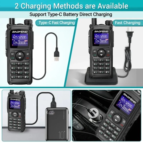 Baofeng UV-28 PRO Max Walkie Talkie 10W Multi-Band Wireless Copy Frequency Long Range Receiver Type-C AM Two Way Portable Radio