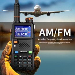BAOFENG 5RH Pro GPS Handheld Radio Multi-Band USB-C Charging Radio Copy Frequency 640 Channels Walkie Talkie 10W High Power APRS 