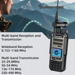 Quansheng TK11 8 Walkie Talkie Two Way Radio Portable Long Range 10W Transceiver Ham Amateur CB Shortwave Receiver AM FM NOAA 