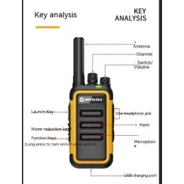 Motolola 2Pcs Mini Walkie Talkie Portable Two-Way Radio UHF Transceiver Set Walkie-talkies Radio Walkie Talkie Long Range COD 