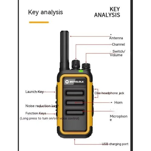 Motolola 2Pcs Mini Walkie Talkie Portable Two-Way Radio UHF Transceiver Set Walkie-talkies Radio Walkie Talkie Long Range COD 