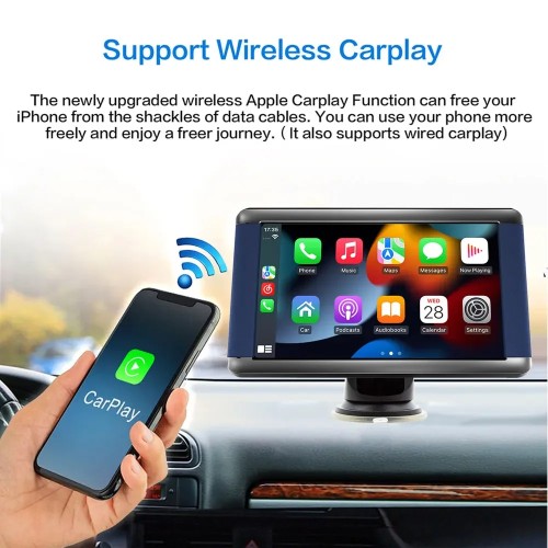IPS 7Inch Car Touchscree Universal Portable Car Radio MP5 Multimedia Video Player for Car Screen Wireless Carplay Android Auto 
