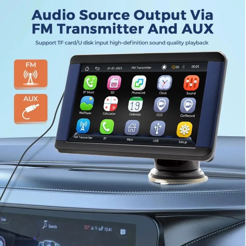 IPS 7Inch Car Touchscree Universal Portable Car Radio MP5 Multimedia Video Player for Car Screen Wireless Carplay Android Auto 
