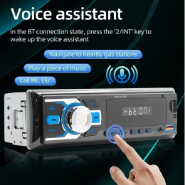1 Din Car Radio Bluetooth MP3 Player AUX USB TF USB Audioo Multimedia Players Hands-Free Calling Locate The Car through the APP 