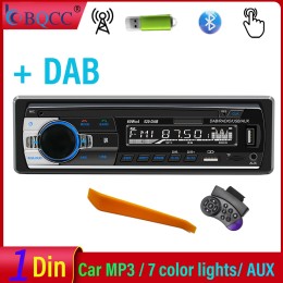 BQCC 1din Universal Car Radio MP3 Player DAB/FM/BT/AUX/USB/TF/Mobile Phone Charging 7 Color Lights Car Radio JSD520 