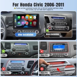 10.1 Inch Wireless Car Stereo for Honda Civic 2006-2011 CarPlay Android Auto Touch Screen Car Radio with Backup Camera GPS WIFI 