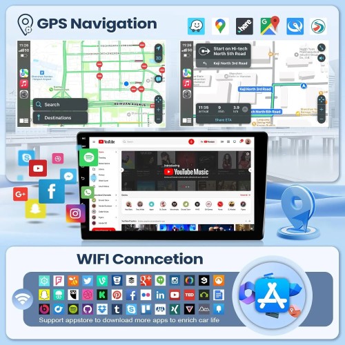10.1 Inch Wireless Car Stereo for Honda Civic 2006-2011 CarPlay Android Auto Touch Screen Car Radio with Backup Camera GPS WIFI 